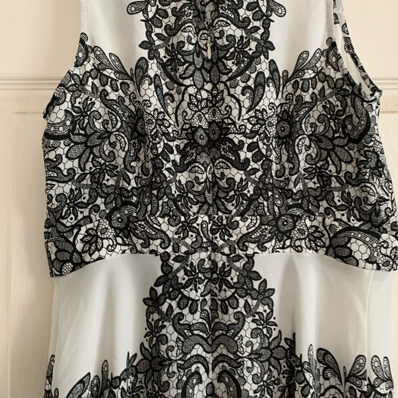 INC International Concepts Black and White Sheer Sleeveless Dress Size 10P - Picture 13 of 15